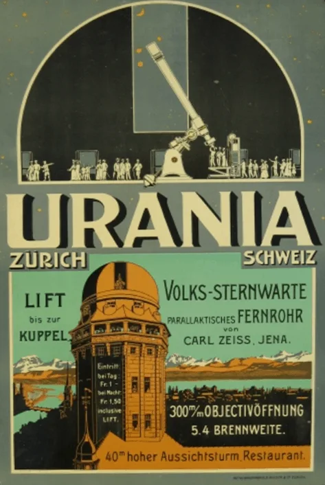Altes Plakat der Urania Sternwarte Zürich Altes Plakat der Urania Sternwarte Zürich